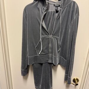 DKNY Light Gray Velour Apparel